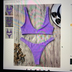 high cut neon bikini set